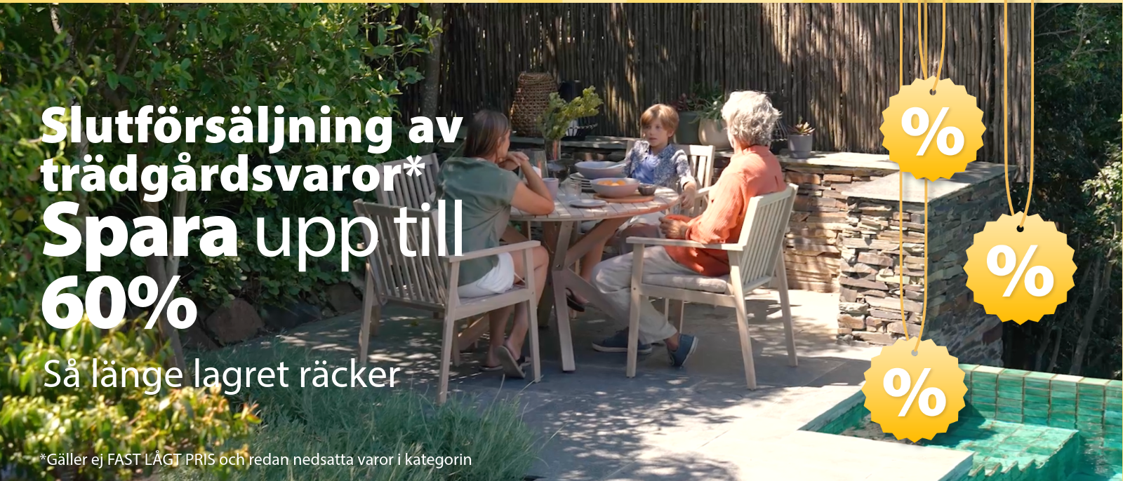 Slutförsäljning av trädgårdsvaror