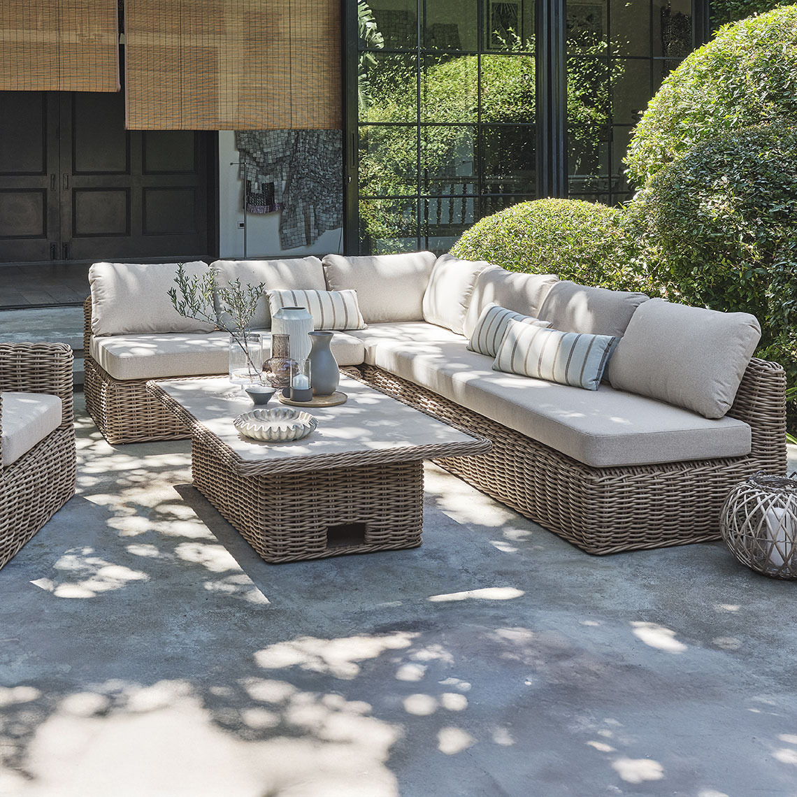 Snabbtorkande lounge-set i polyrattan