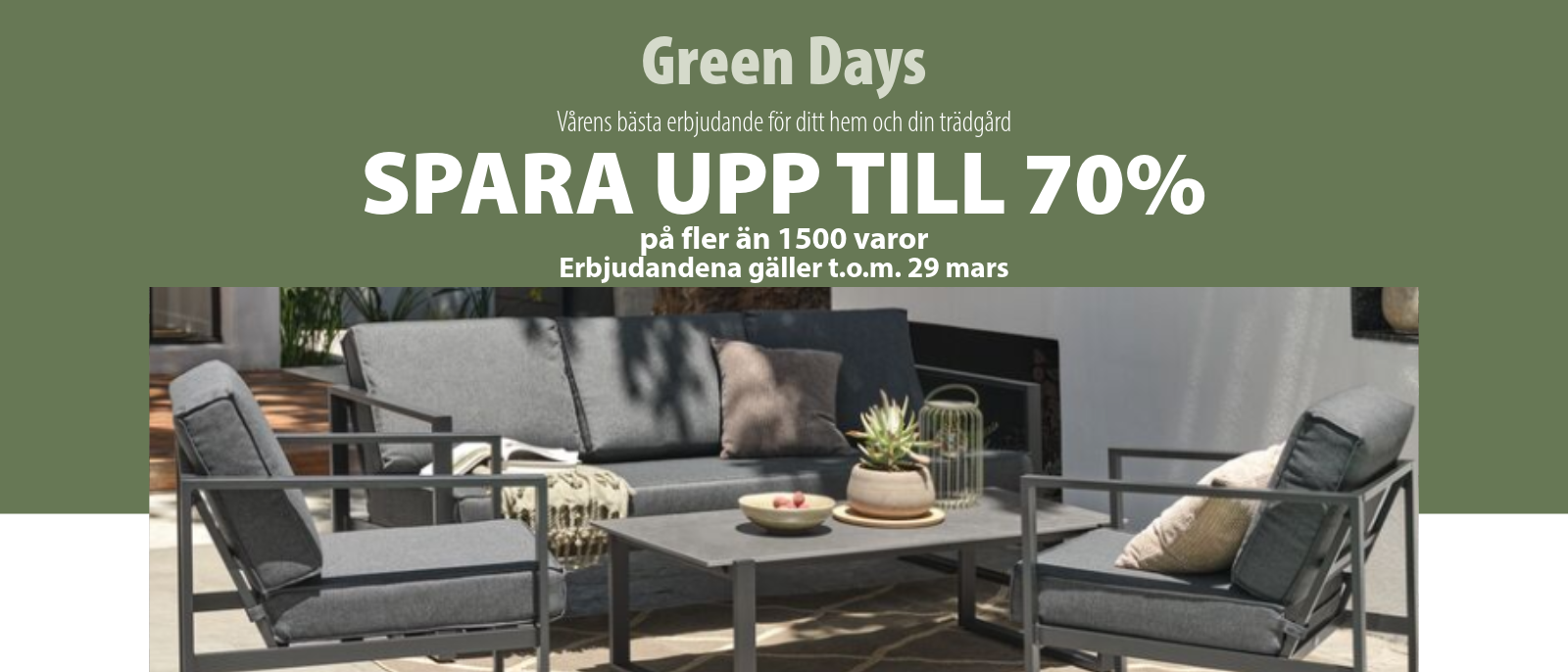 Grren days spara upp till 70%