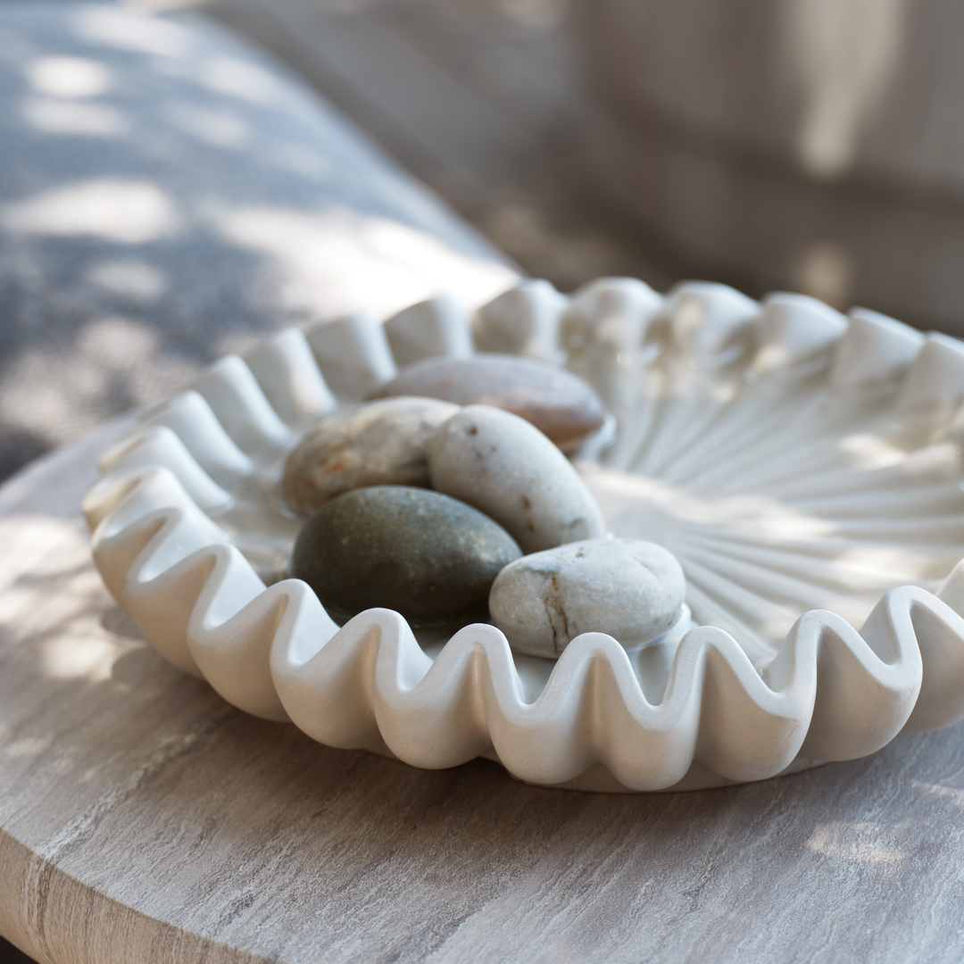 TURTELDUE fågelbad, använd som dekorativ bricka.