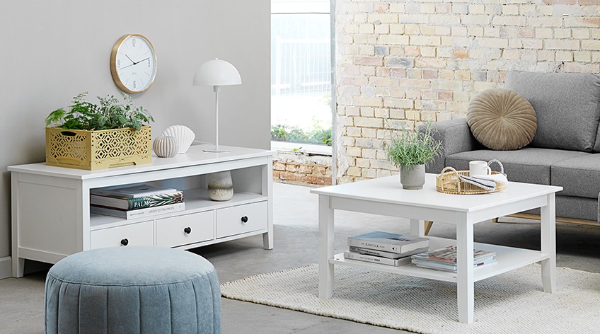 NORDBY en nordisk möbel och förvaringskollektion | JYSK Soffbord NORDBY 80x80 vit | JYSK