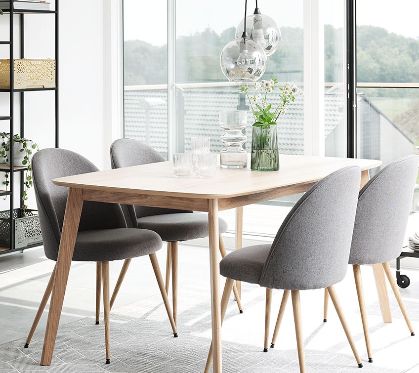 Comfy dining chairs at a dining table 