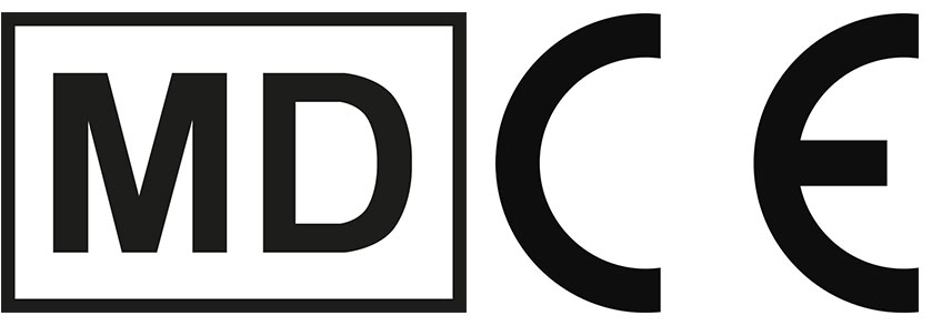 CE-logotypen i kombination med MD-logotypen garanterar att en medicinteknisk produkt uppfyller kraven i europeisk lagstiftning